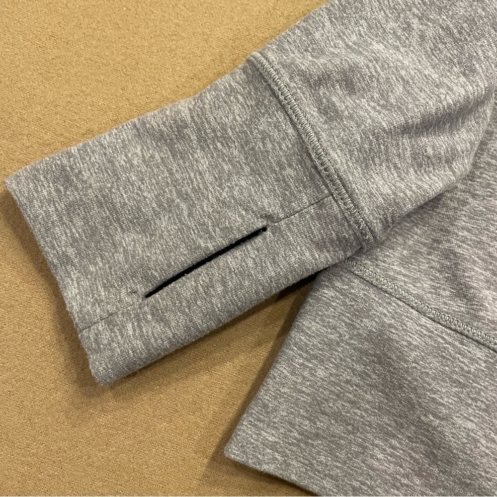 lululemon Just Breathe Long Sleeve Mesh Top Heathered Slate Size 8 - Picture 2 of 10